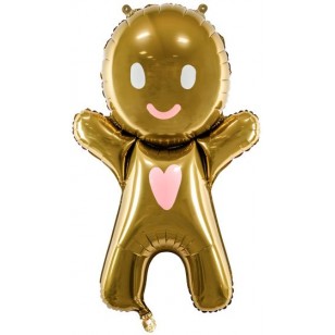 Gingerbread Man Pink Heart Large Balloon Gingerbread Man Pink Heart Large Balloon